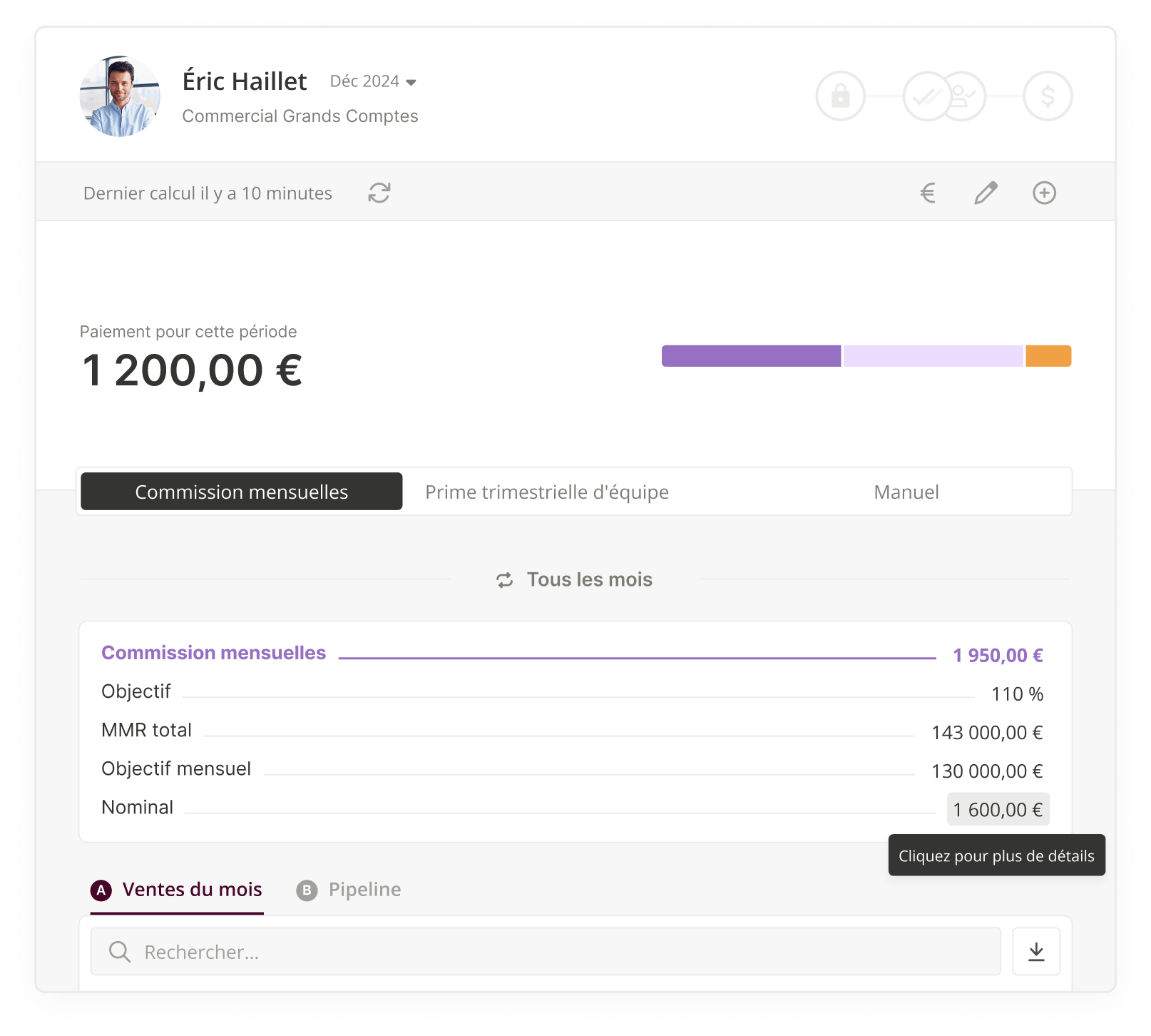 Qobra's dashboard