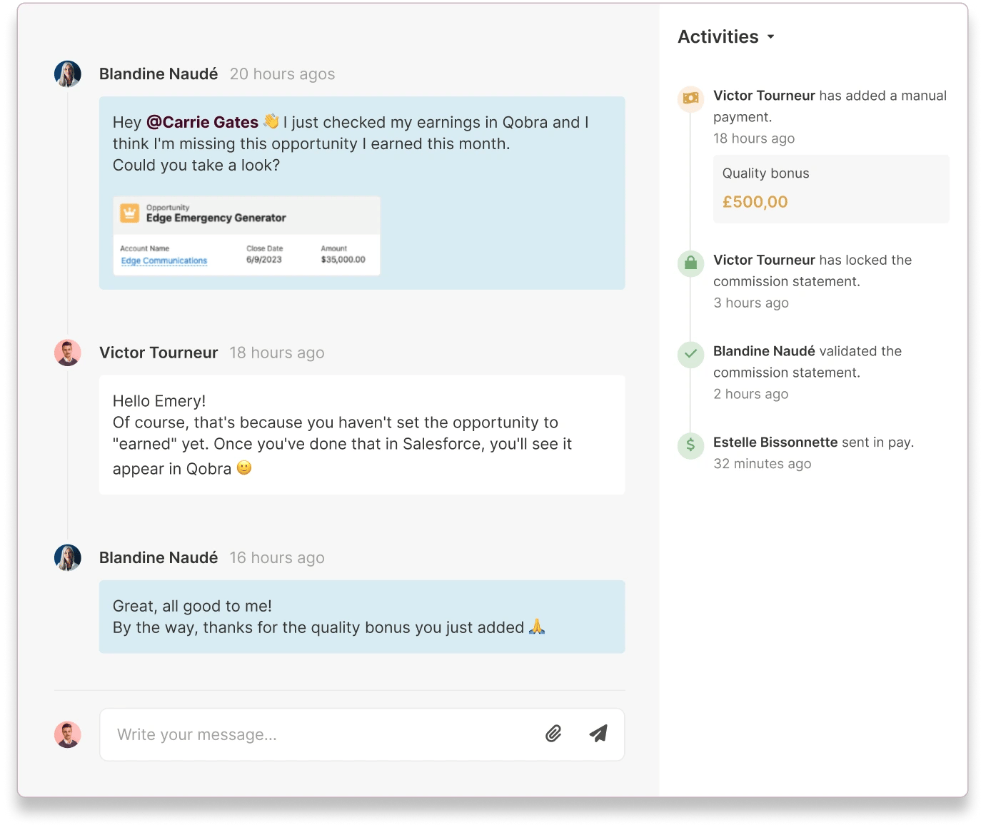 Discussion feature
