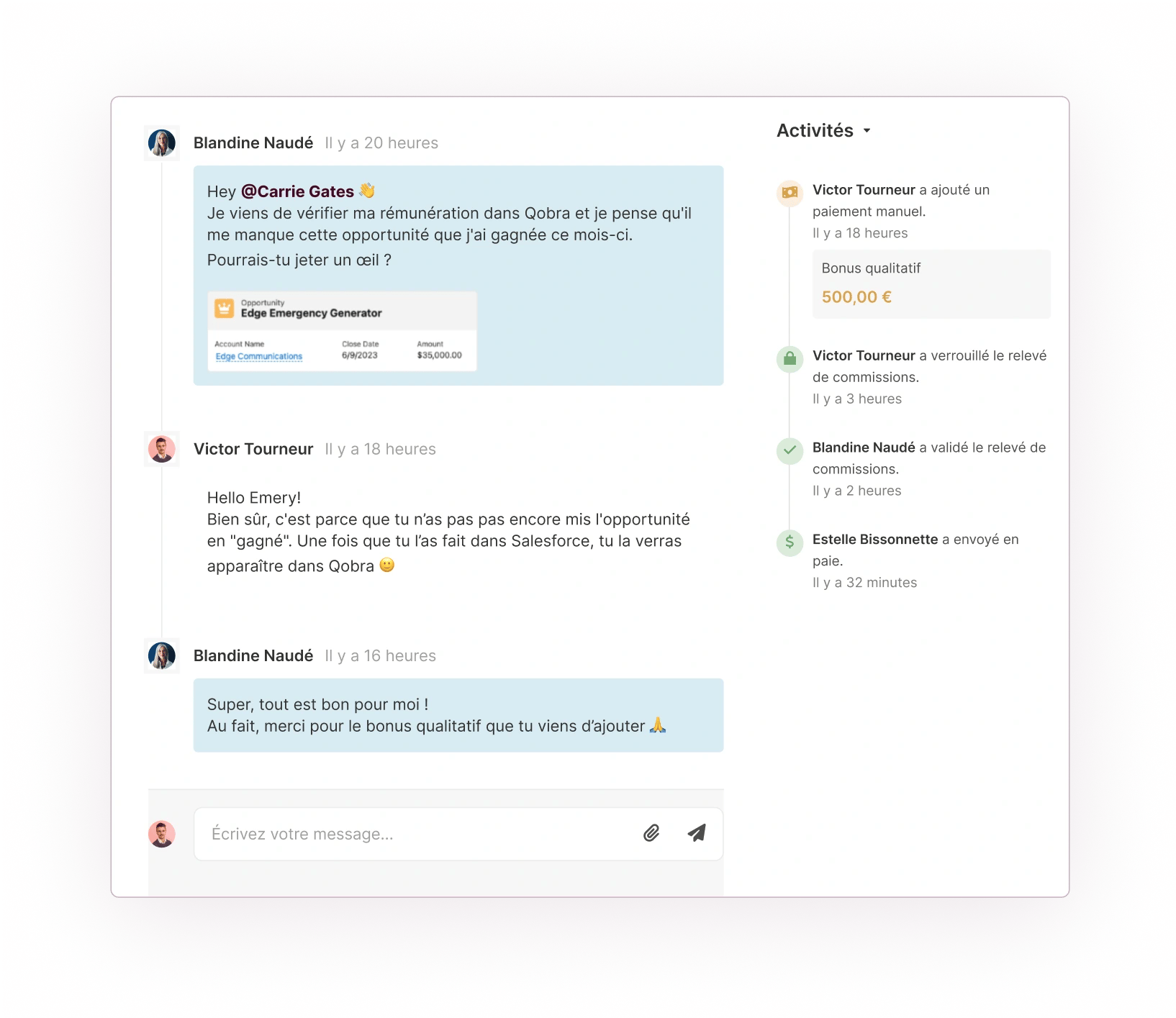 Discussion fonctionnalite