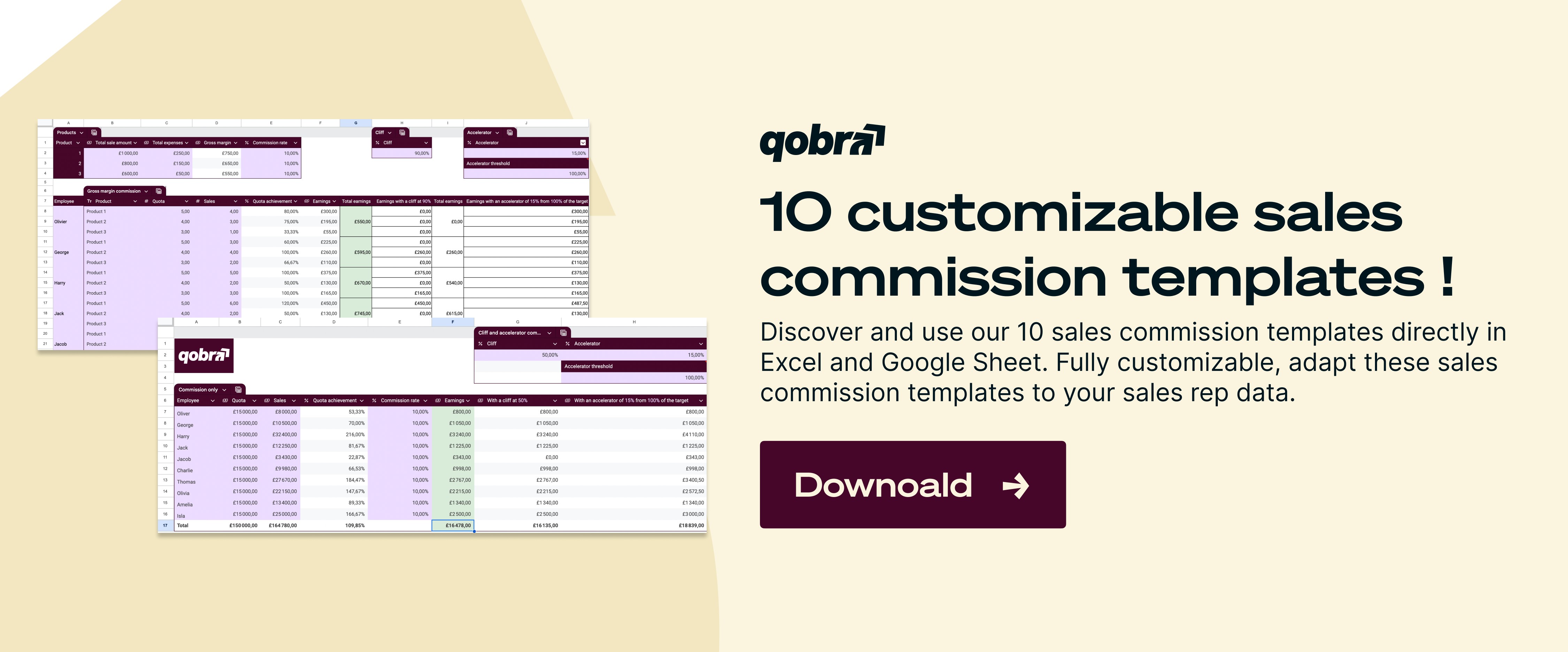10 sales commission templates