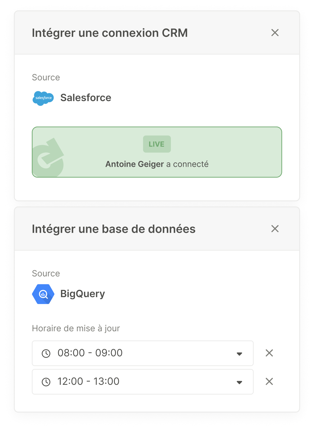 Qobra intégrations CRM